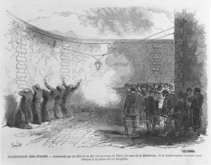 Executie van Georges Darboy, 24 maart 1871 (gravure) door French School