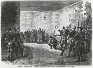 Executie van Georges Darboy, 24 maart 1871 (gravure) door French School