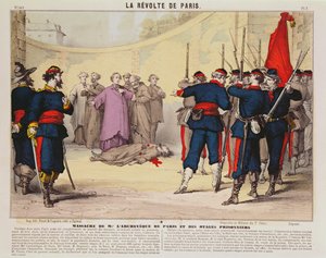 Executie van de aartsbisschop van Parijs, Monseigneur Darboy, tijdens de Parijse Commune, 1871