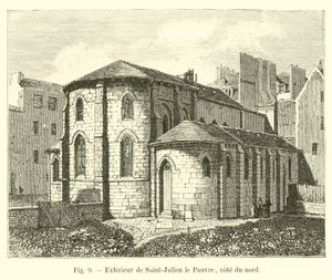 Exterieur van Saint-Julien le Pauvre, noordzijde