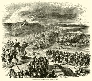 Uitroeiing van de Midianieten (gravure) door French School