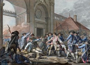 FRANSE REVOLUTIE - De heldhaftige moed van de jonge Desilles, 31 augustus door French School