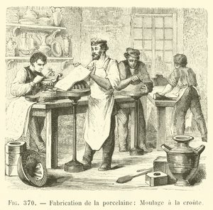 Fabrication de la porcelaine, Moulage a la croute door French School