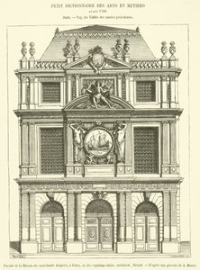 Voorgevel van het Huis van de lakenhandelaren, in Parijs, zeventiende eeuw door French School