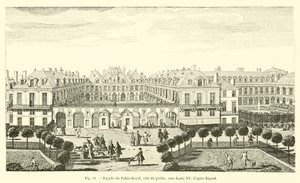 Gevel van het Palais-Royal, tuinzijde, onder Lodewijk XV, naar Rigaud door French School