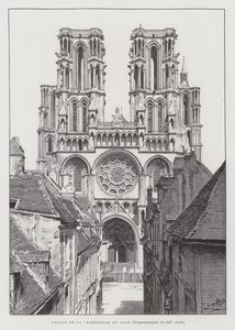 Gevel van de kathedraal van Laon, begin 13e eeuw door French School