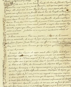 Facsimile van het testament van Lodewijk XVI van Frankrijk door French School
