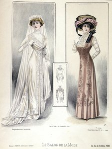 Modeshow, 20/03/1909: trouwjurk door French School