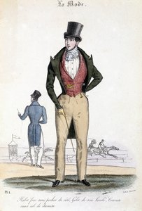 Mannelijke mode in 1829 - in "Les Modes" door French School