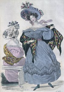 Modeplaat, Parijs, illustratie uit Le Petit Courrier des Dames, 1830