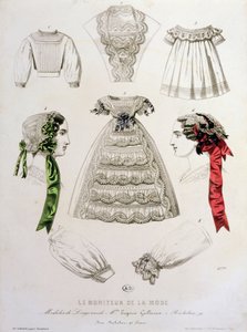 Modeplaat uit Le Moniteur de la Mode, 1854