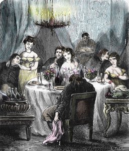 Feesten georganiseerd door de Jezuïeten, met bezoek van jonge vrouwen, in de Abdij van Saint-Acheul te Amiens onder de Restauratie door French School