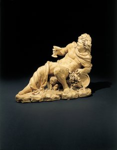 Beeld van Bacchus liggend met een glas wijn, ca. 1770