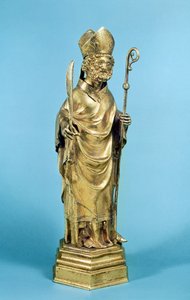 Beeldje van een bisschop (verguld koper)