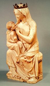 Beeldje van de Maagd die het Kind Christus borstvoeding geeft, uit Lisieux