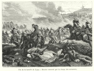 Fin de la bataille de Ligny, Blucher renverse par la charge des cuirassiers