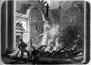 Brand in de kamer van de Senaat, Palais du Luxembourg, Parijs, 27 oktober door French School