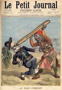 Eerste Italiaans-Ethiopische Oorlog - Karikatuur van Francesco Crispi (1818-1901) en de nederlaag van het Italiaanse invasieleger bij het beleg van Makalle, Ethiopië - in 