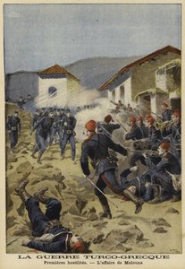 Eerste vijandelijkheden van de Grieks-Turkse Oorlog, 1897 door French School