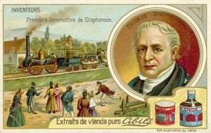 Eerste locomotief door Stephenson door French School
