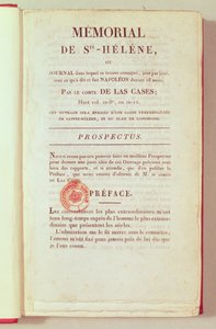 Eerste pagina van Memorial de Sainte-Helene door Emmanuel Las Cases door French School