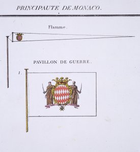 Vlaggen uit Monaco, uit een Frans vlaggenboek, c.1819 door French School