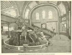 Monumentale fontein van de Centrale Galerie, nabij het Palais des Machines door French School
