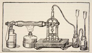 Foucaults draaiende spiegel voor de meting van de lichtsnelheid, kopie door Boris Mestchersky (d.1957) illustratie uit Histoire de la Nation Francaise, Sciences, Volumes I & II, door Gabriel Hanotaux (1853-1944), 1924 door French School
