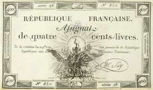 Bankbiljet van vierhonderd livre, 21 september 1792