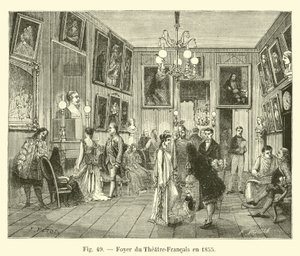 Foyer van het Théâtre-Français in 1855 door French School