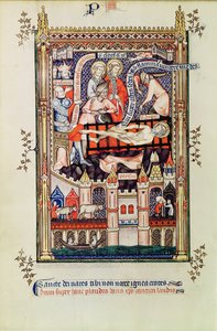 St. Denis wordt gemarteld op het rek, uit Vie de St. Denis, 1317