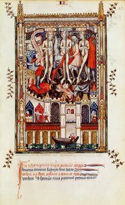 Derde geseling van St. Denis en zijn metgezellen, uit Vie de St. Denis, 1317 door French School