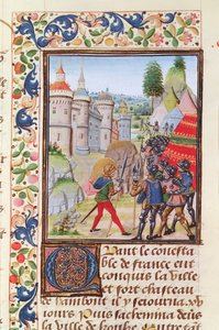 Het Beleg van Brest in 1373, uit Froissarts Kroniek door French School