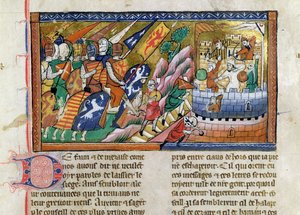 Fr 9084 f.53 Een Engels leger dat een kasteel aanvalt, uit de 