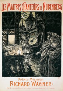 Frankrijk, Parijs, Poster van De Meistersingers van Neurenberg door Richard Wagner
