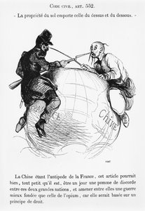Frankrijk en China, karikatuur uit het Musee Philippon, c.1850-60 door French School