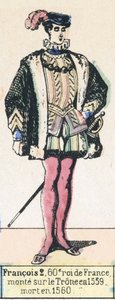 Francois II, 60e koning van Frankrijk, besteeg de troon in 1559, stierf in 1560 door French School