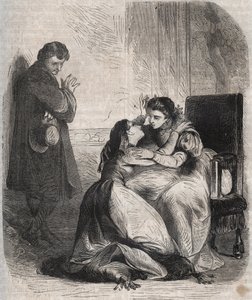Francoise de Montmorency-Fosseux (Montmorency Fosseux) (1566-1641) vraagt vergiffenis aan koningin Marguerite de Valois (1553-1615), bekend als koningin Margot. Ze is de minnares van koning Hendrik IV (1553-1610) en bevalt angstig van hun kind
