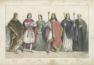 Frankische koningen en koninginnen van de Merovingische dynastie door French School