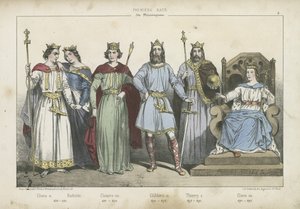 Frankische koningen en koninginnen van de Merovingische dynastie door French School