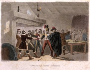 Vrijmetselarij: de eed van de broeders maaiers in Potok in 1821. Gravure uit 