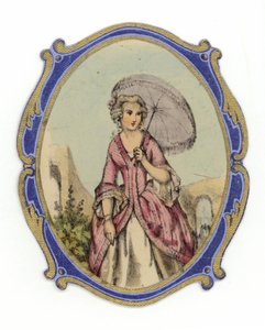 Franse dame met parasol door French School