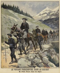 Franse president Felix Faure in de Alpen, 1897 door French School