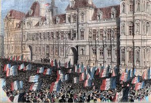 Franse Voorlopige Regering van 1848 - Gouvernement provisoire de 1848 - De verkiezingen van april 1848 - Demonstratie van arbeiders bij het stadhuis van Parijs (17 maart) door French School