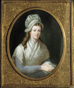 Franse Revolutie: Portret van Charlotte Corday (1768 - 1793). Anoniem Frans schilderij door French School