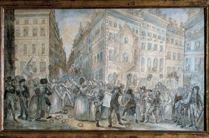 Franse Revolutie: Straatscène in Parijs: de krantenverkoper van L