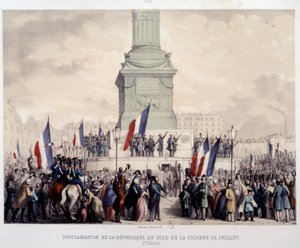Franse Revolutie van 1848: proclamatie van de Tweede Republiek door French School