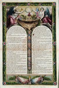 Franse Revolutie: poster van de verklaring van de rechten van de mens