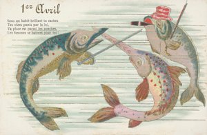 Franse kaart met vis ter gelegenheid van 1 april (Poisson d