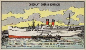 Frans vrachtschip van de Compagnie Transatlantique